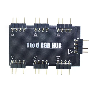 

1 to 6 RGB Fan Hub Splitter PWM Controller 5V 3Pin / 12V 4 PIN Fan Cooler Computer Motherboard Symphony 50cm Power Supply Cable