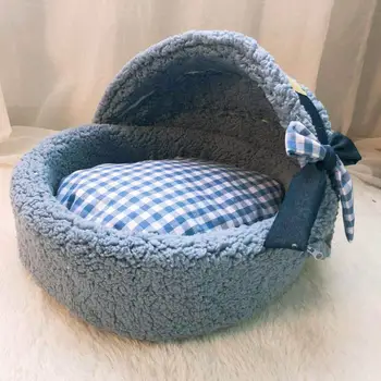 

2020 Dog Bed Comfortable Bow Design Pet Dog House Dog Bed Nest Cute Cave For Cats Top Quality Removable Mattress Bed For Dog