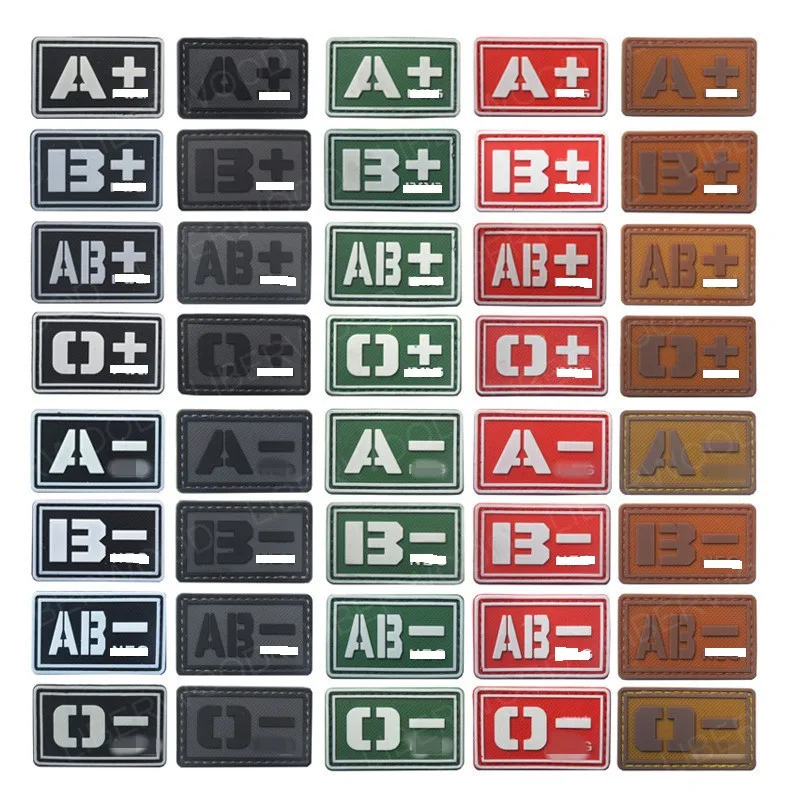 Тактическая групповая нашивка 3x5 см из ПВХ типа крови нейг а б о отрицательный