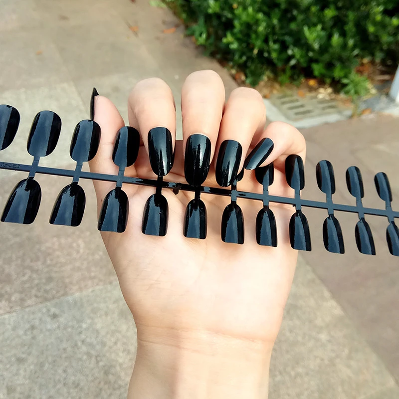 Nusx 240pcs Artificial Soft Pure Nail Art Tips Color Oval Frosted Fake Nails Full Cover Matte 2