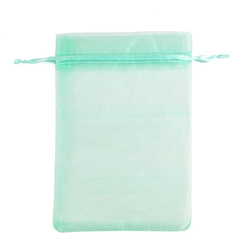 Mint green 50 шт 24 Цвета несколько размеров мешочек из органзы для ювелирных изделий свадебный подарочный мешочек из органзы тянущаяся органза сумка Рождественский подарок сумка - Цвет: Mint green