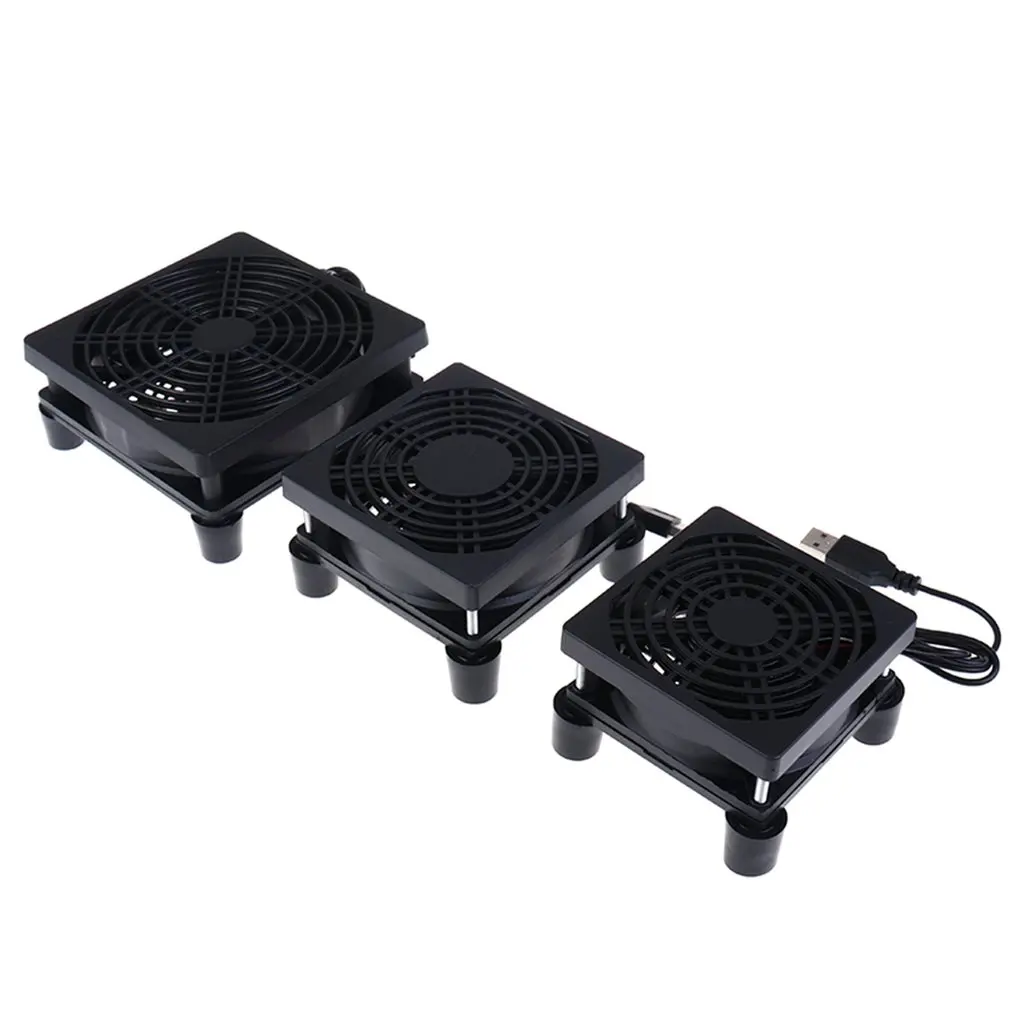 5V 1A USB Router Cooling Fan 120mm DIY TV Set-top Box Ball/Sleeve Cooler W/Controller & Protective Net Desktop Cooling Fan