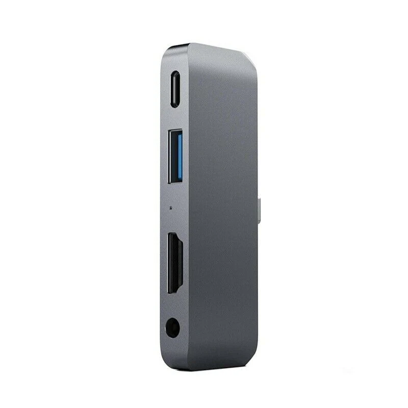 Gray 4-в-1 HD 4K адаптер высокое Скорость Тип с разъемами типа C и HDMI PD USB аудио USB 3,0 адаптер мобильный центр GK99 - Цвет: Gray