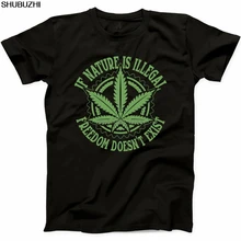 Shubuzhi Новая летняя мужская натуральная забавная футболка, если природа является противозаконным суставом, узаконенная травка, Повседневная футболка sbz1036