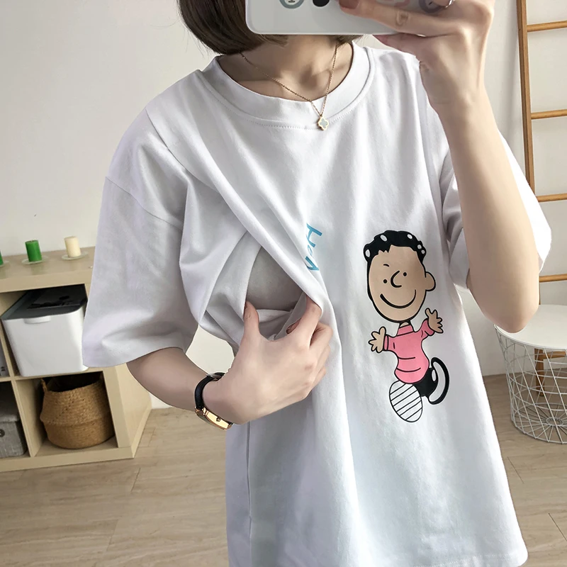 

Little Boy Pattern Summer Pregnant Women T-shirt For Nursing Mothers Pregnancy Funny Maternity Clothes Breastfeeding 3927