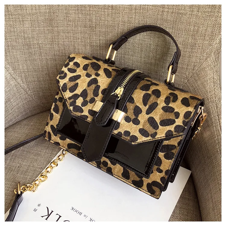 Leopard Print Small Flap Bags Women Bag Over Shoulder Luxury Handbags Women Bags Designer Lady Leather Plush Messenger Bag