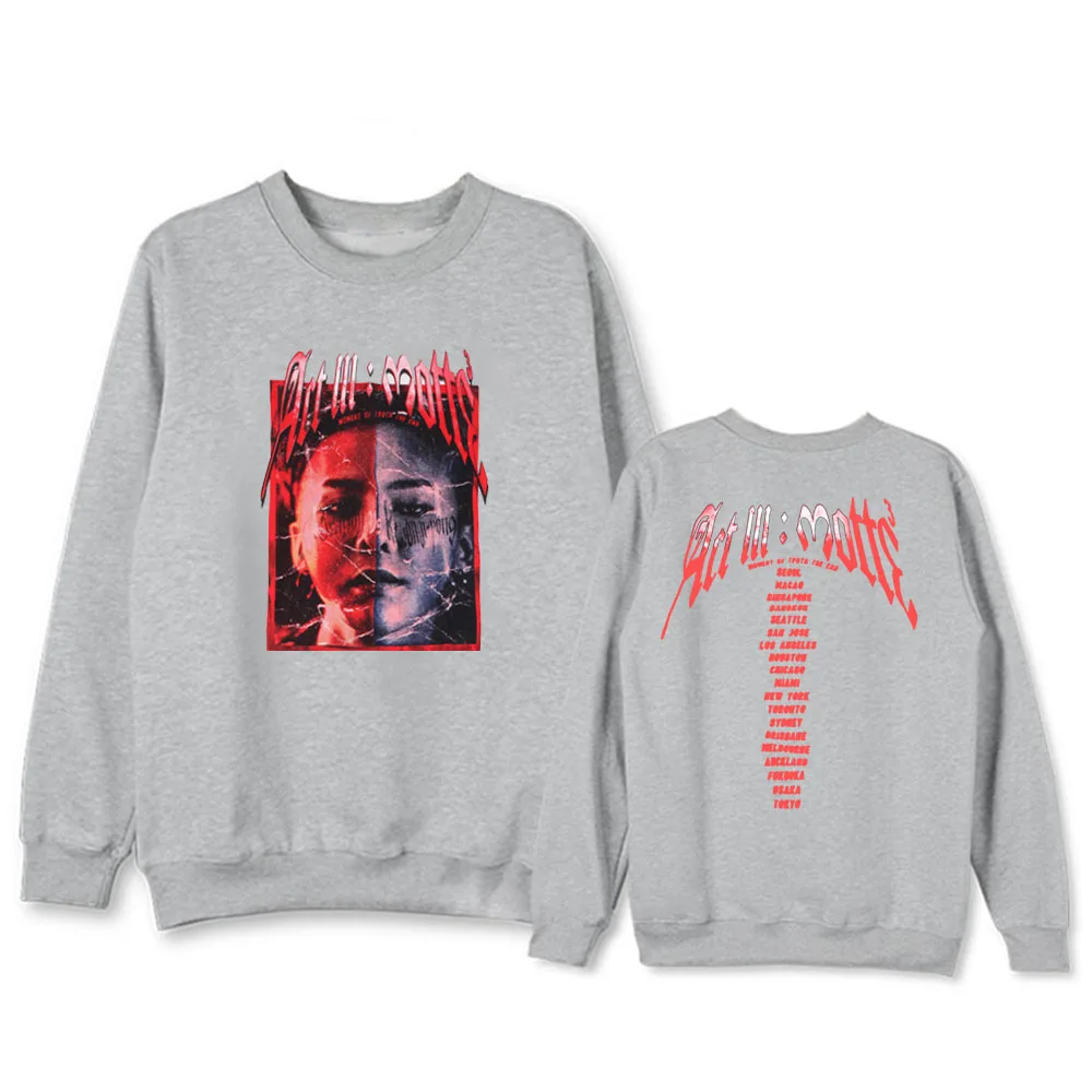 Gray01 Kpop BIGBANG GD, хлопковая толстовка с капюшоном G Dragon, толстовки с круглым вырезом и длинными рукавами, флисовая утепленная осенне-зимняя одежда, верхняя одежда - Цвет: Gray01