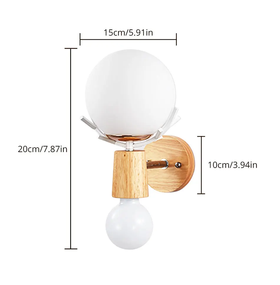 E27 Bulb Wall Light Creative LED Sconces Wooden Indoor Fixture For Home Living Room Bedroom bedside Hotel Night Lighting  (7)