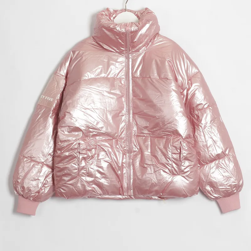 Wixra, Женская куртка,, модная, со стоячим воротником, свободная, парка, куртка, женская, одноцветная, толстая, куртки и пальто, зимние, женские парки - Цвет: Pink