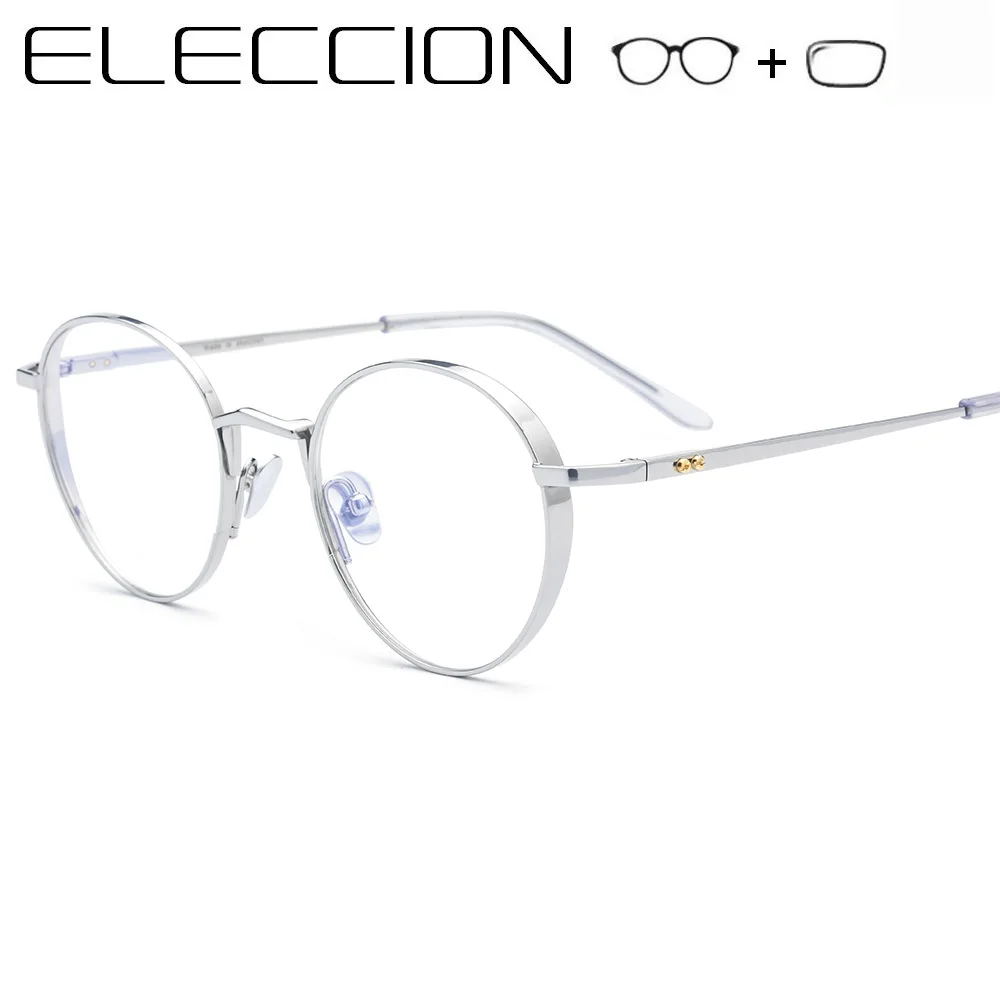 

Prescription Glasses Pure Titanium Round Frame Women Men 2019 New Retro Optical Correction Myopia Eyeglasses with Diopters