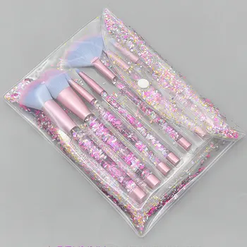 

7pcs Diamond Makeup Brush Set Eye Brush Beauty Tools Fan Powder Eyeshadow Contour Cosmetic Colorful For Make Up Tool With Bag
