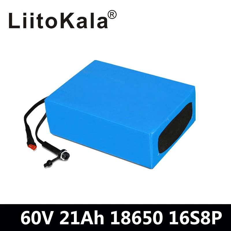 LiitoKala, 60 В, 1500 Вт, литий-ионный аккумулятор, 60 в, 21 Ач, аккумулятор для электрического велосипеда, 60 в, 20ач, аккумулятор для скутера с 30A BMS + 67,2 в
