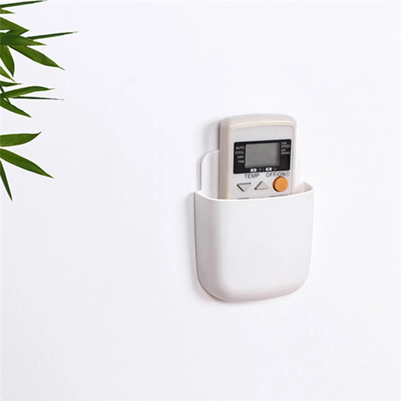 Perforated wall-mounted remote control toothbrush holder practical simple home bedroom convenient remote control hanging shelf