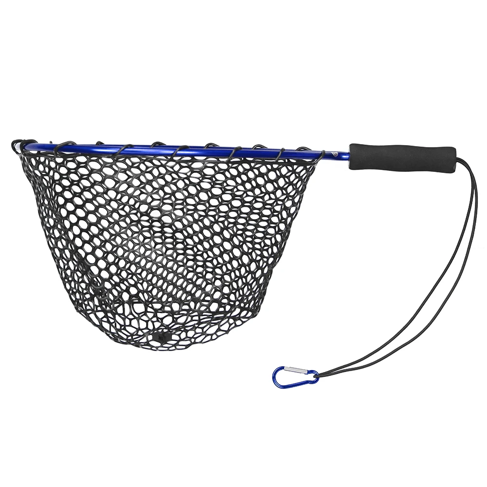 Fishing Net Soft Silicone Fish Landing Net, Handle Landing Net