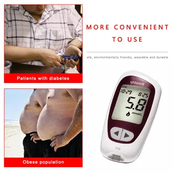 

710/580 Blood Glucose Tester No Code Modulation Plug And Play Trace Blood 250 Sets Of Memory Large Screen Lcd White Hot