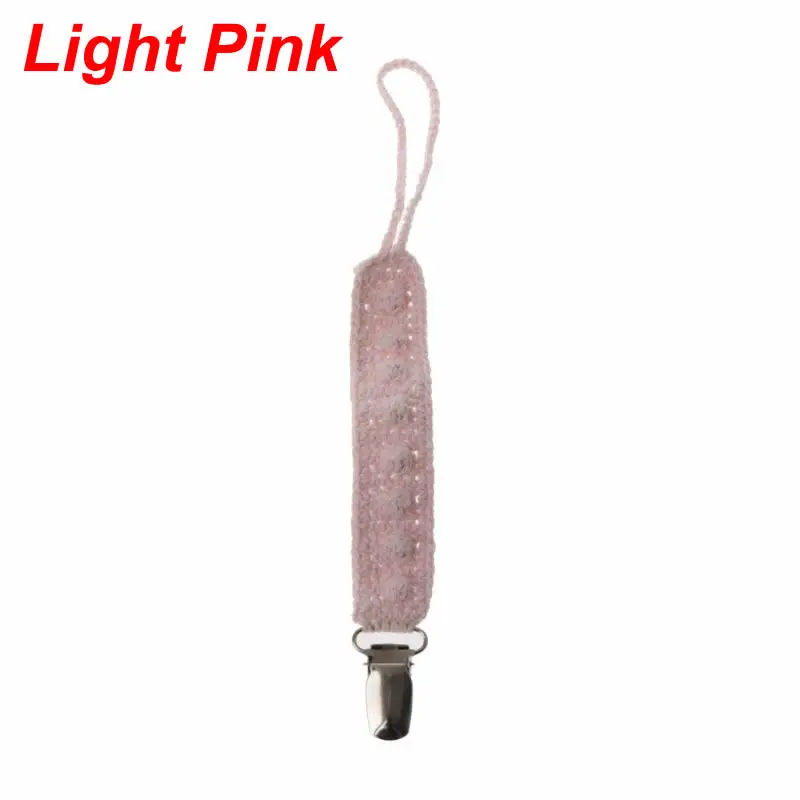 Light Pink Винтаж простой крючком детский успокоитель ручной работы детская пустышка на цепочке с прищепкой, зажимы для соски с цепочкой, Клип держатель для соски для сосков ручной работы - Цвет: Light Pink