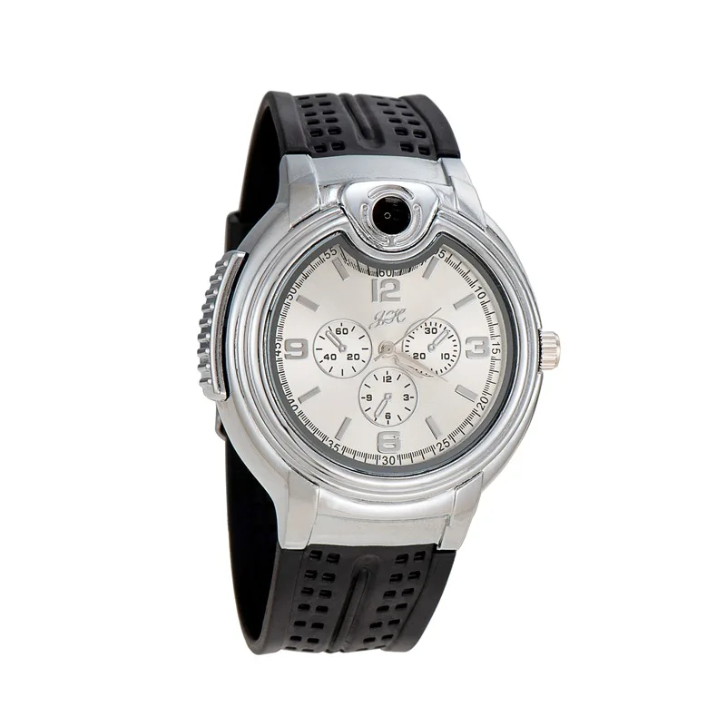 Millya 2 in 1 Electronic Wrist Watch with Rechargeable Windproof USB Cigarette Lighter Flameless Fire Starter