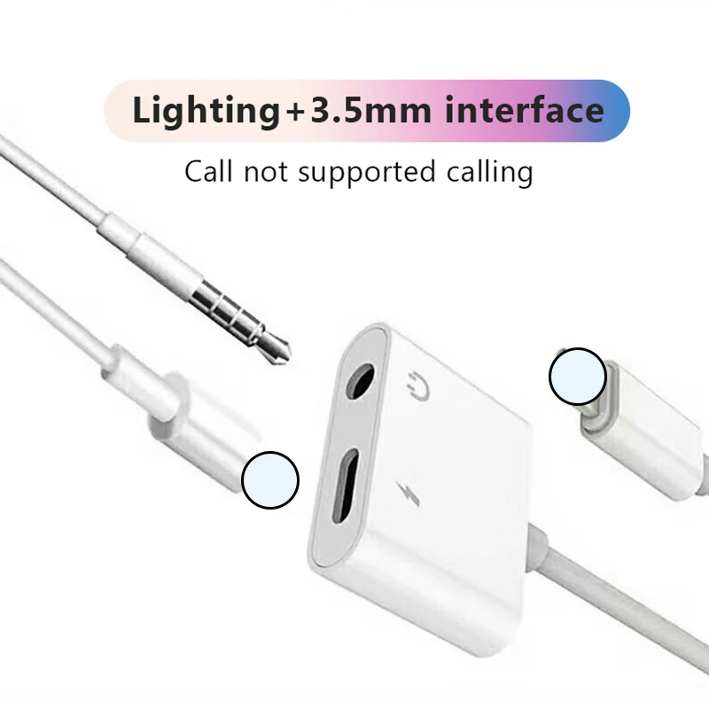 2 в 1 зарядное устройство с интерфейсом Lightning прослушивание адаптер для iphone X 7 Зарядка адаптер 3,5 мм разъем разветвитель AUX адаптер для iphone