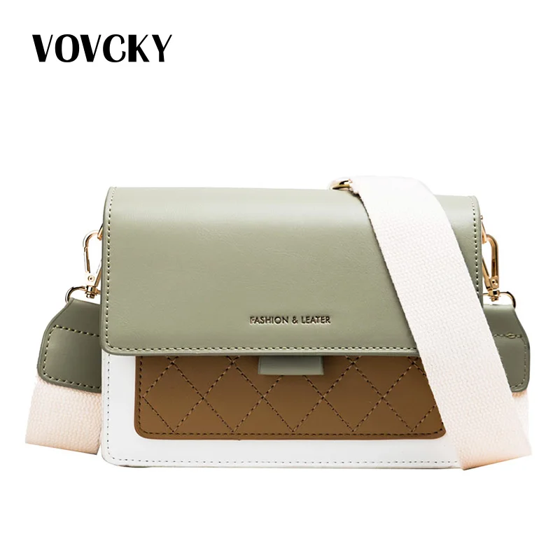 

Women's Handbags Wide Strap Shoulder Bag Small Women Pu Leather Messenger Bag High Quality Sac Bandouliere Femme 2019