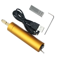 Mini motor elétrico de substituição de alumínio, portátil, para madeira, pcb, 5v dc, manual, brocas com torção 10x diy