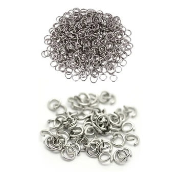 

500 Stainless Steel Open Jump Rings 7mm Dia. Findings & 500X Silver Tone Stainless Steel Open Jump Rings 6mm