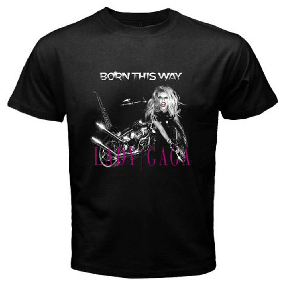 New LADY GAGA Born This Way Pop Music Icon Mens Black T-Shirt Size S to 3XL |