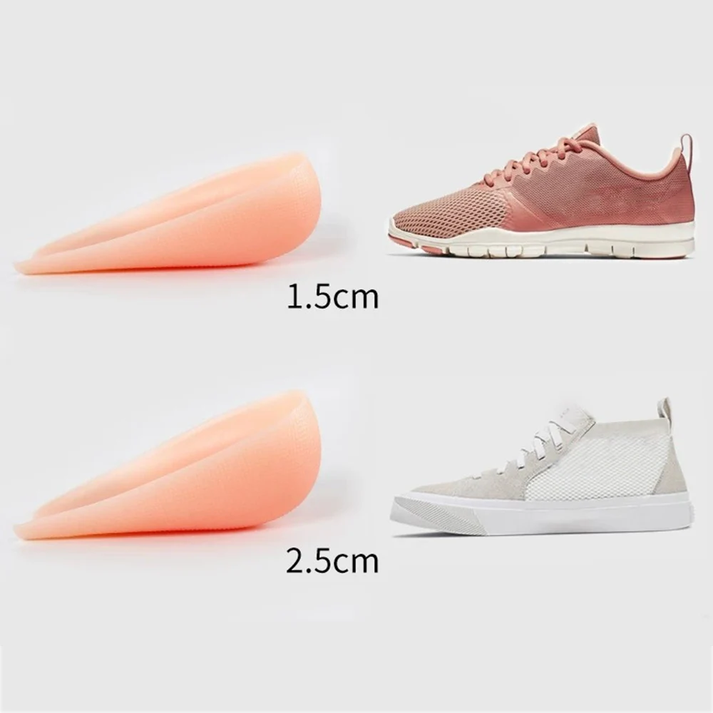 1 pair Unisex Invisible Increase pad soft silicone gel insoles heel Pad Foot massage care Invisible inner Increase insoles light