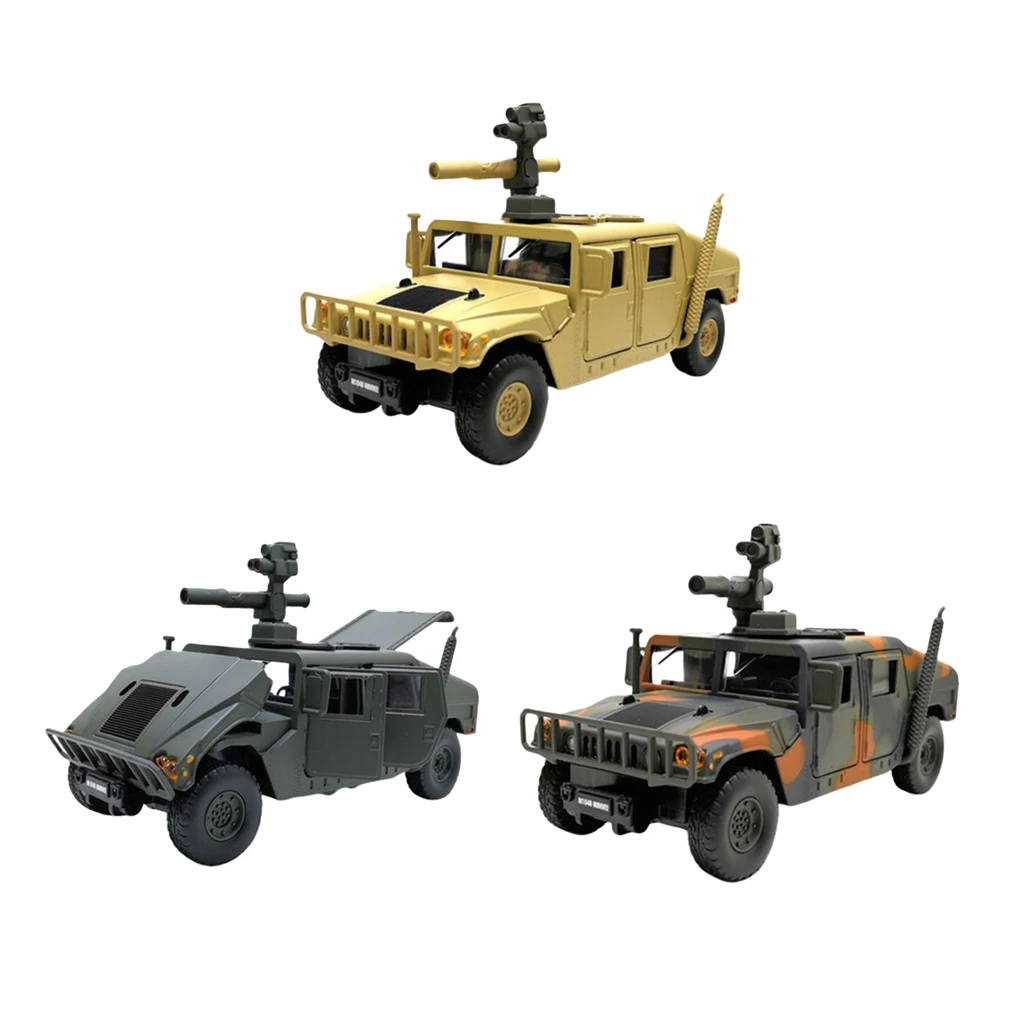 1:32 Scale Military Truck Toy Alloy Diecast Car Model Pull Back with Sound Light Collectional Home Desk Decoration