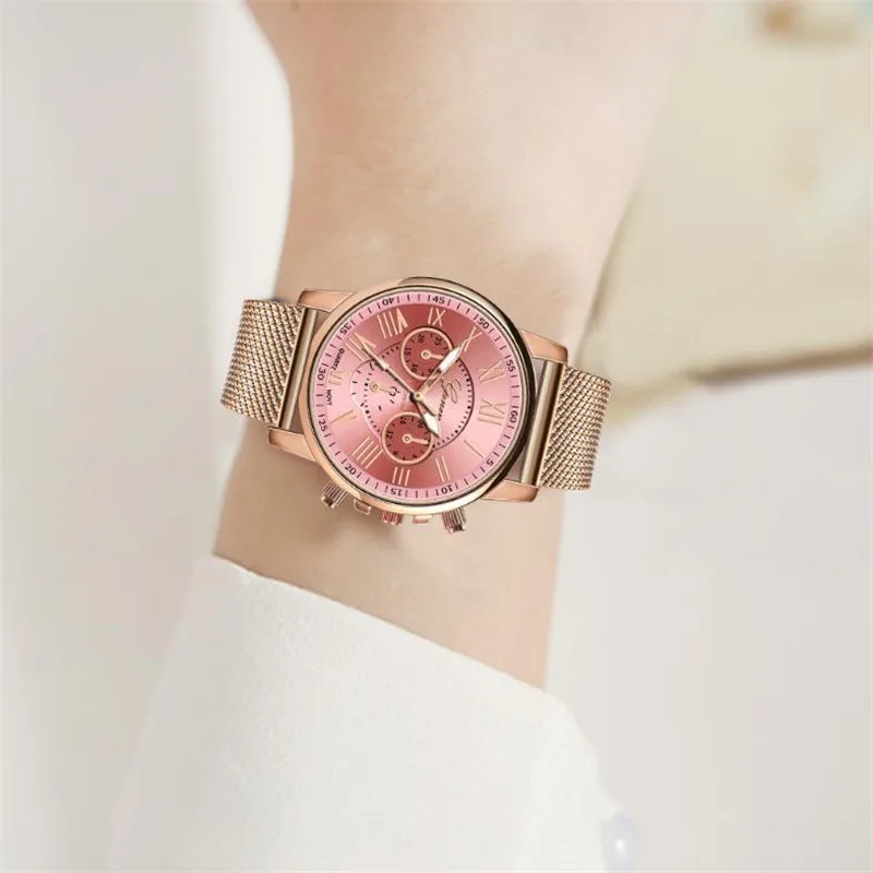 Женские часы Geneva в минималистичном стиле с ремешком и сеткой женские kol saati 2019 Montre