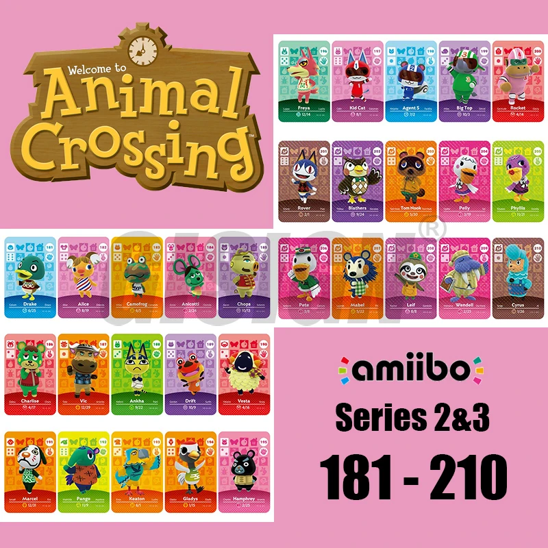 

New Horizons Amiibo Animal Crossing Card For NS Switch 3DS Game Marshal Card Set NFC Cards Series 2 & 3 (181-210) 188 Ankha