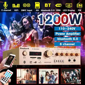 

5 Channel bluetooth5.0 FM HiFi Stereo Amplifier LED Digital Karaoke Home Cinema Home Theater Amplifiers Home Amplifiers