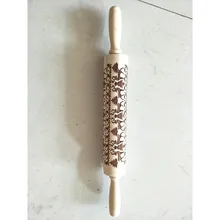 Рождественская Снежинка Лось деревянная Скалка тиснение выпечки печенье лапша печенье, фондан, пирог тесто с рисунком ролик