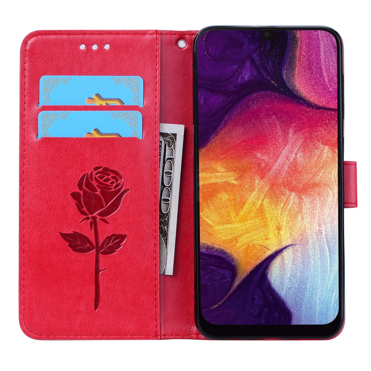 Для samsung Galaxy A10 A30 A40 A50 A60 A70 чехол для телефона откидная Обложка на заднюю панель из искусственной кожи силиконовый чехол кошелек сумки цветочный чехол Fundas