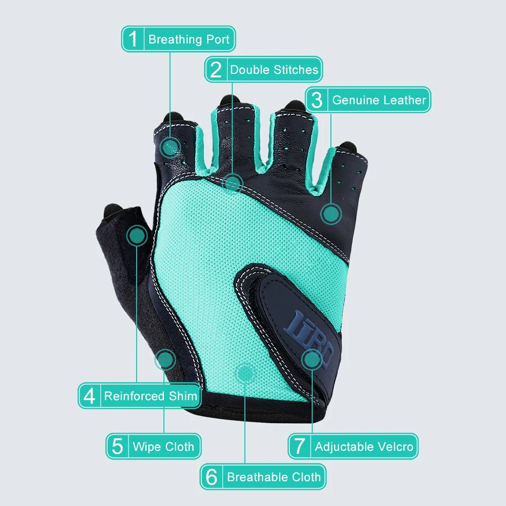 

FEIQIAOSH Girls fitness exercise gloves women Leather breathable shockproof cycling gym Half finger glove 2020 guantes ciclismo