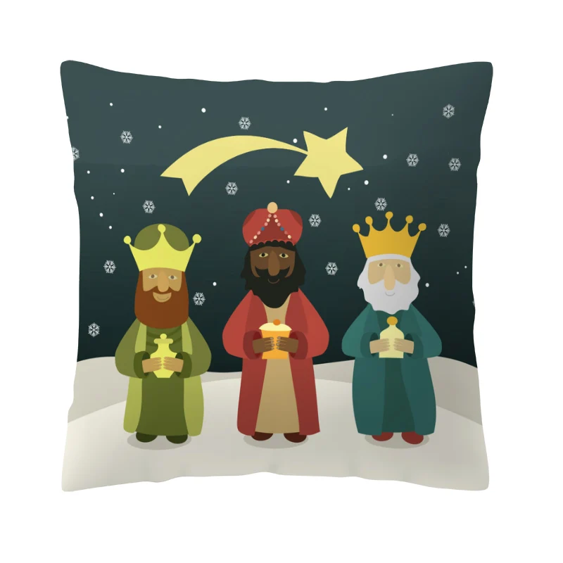 Throw Pillow Inches Balthazar Three Kings Восточный мудрец Библейский мультфильм детская Наволочка Две стороны печать украшение дома подушки