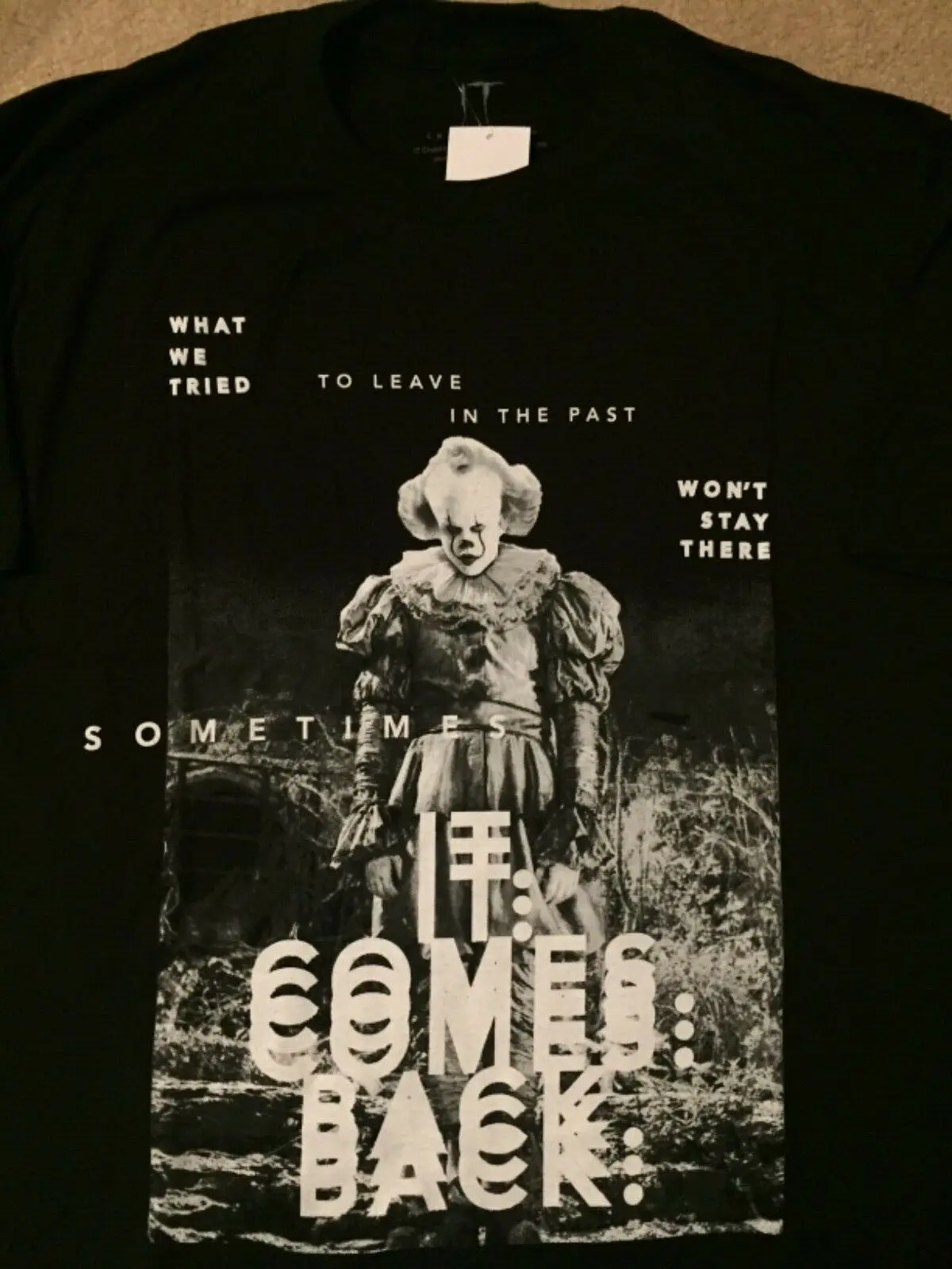 

PENNYWISE clown IT 2 movie STEVEN KING book Vintage Retro MEN'S New T-Shirt Printed T Shirt Short Sleeve Men