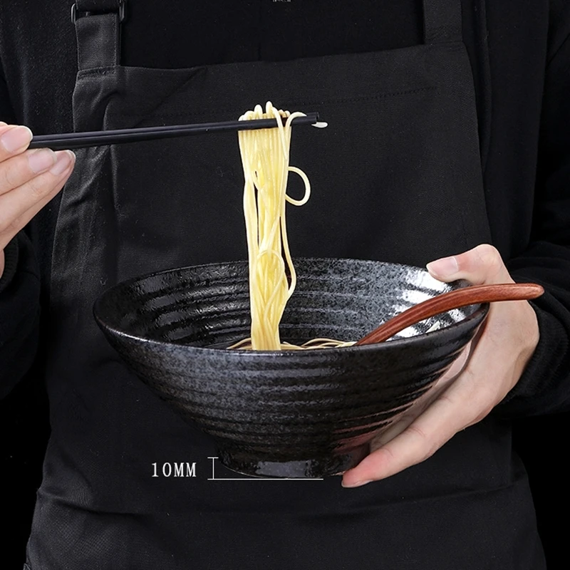 8 Inch Creative Japanese Ramen Instant Noodle Bowl Large Ceramic Salad Bowl Fruit Dish Soup Spaghetti Pasta Microwave Tableware