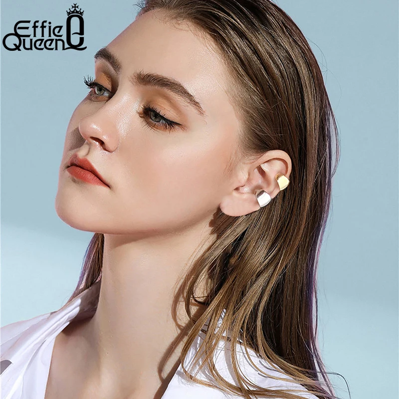 Effie Queen 925 Sterling Silver Ear Cuff Non-Piercing Helix Cartilage Cuff Clip on Earrings for Women Girls Gift 1 PC Sold CL07
