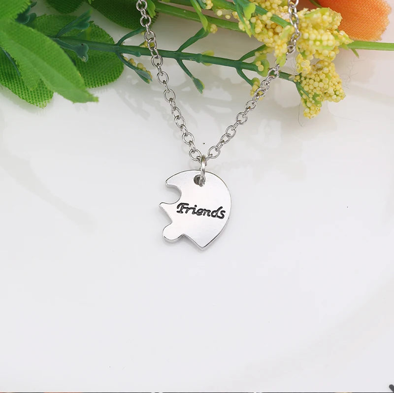 3 шт./компл. Best Friends Forever персик треснувшие передние сердце Цепочки и ожерелья серебро Цвет BFF ювелирные изделия! Креативные память прямые продажи