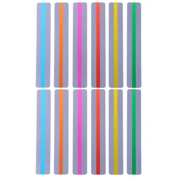 

12Pcs Creative Transparent PVC Bookmarks Simple and Morden Bookmarks Bookmarks Size Small 19x3.2x0.05cm (Transparent)