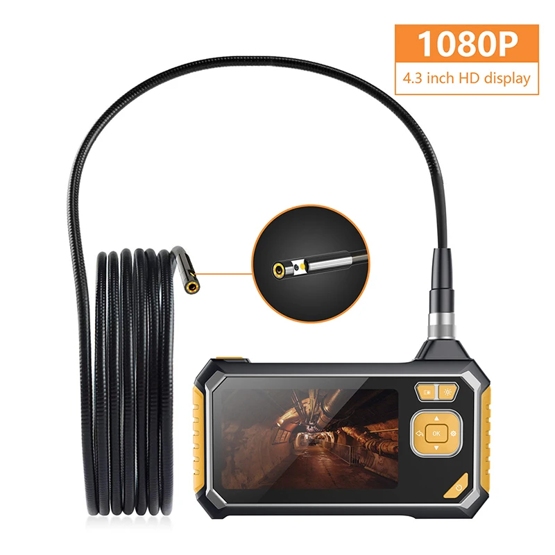 Profession Dual Lens Industrial Endoscope Digital 4.3inch LCD Snake Camera 1080PHD IP67 Waterproof Inspection Camera With 32GB