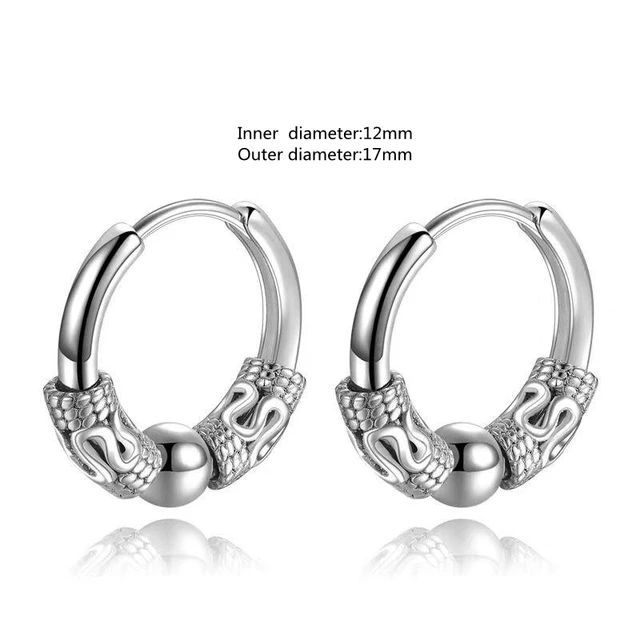 Huggie Hoop Earrings Small Stainless Steel Earrings Women Men Ear Piercing Ring Anti-Allergic Jewelry AL4375-Silver