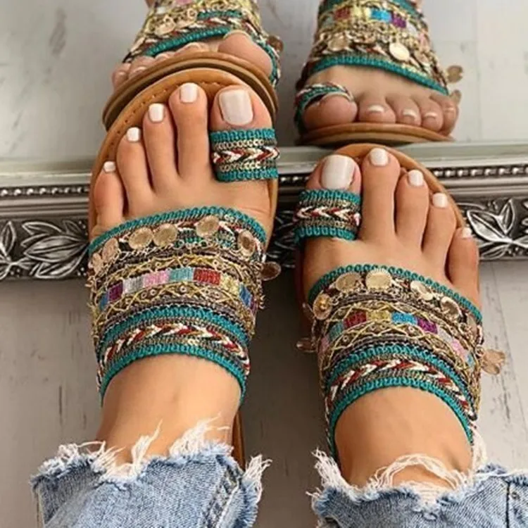 Women Shoe Summer Greek Style Boho Folk-custom Artisanal Ladies Flat  Slippers Casual Breathable Comfortable Beach Women Sandalsg - Women's  Slippers - AliExpress