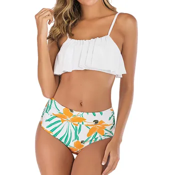 

bikinis 2019 mujer Women High Waist Bikini Push Up Bikinis Print Swimsuit Female Beachwear Swimwear women's swimming suit