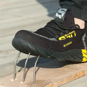 

Steel Toe Work Safety Boots Men Ryder Shoes Breathable Sneakers Anti-Smashing Lightweight Breathable Work Indestructible Shoes