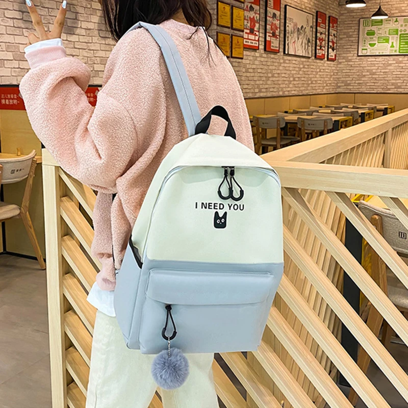 Комплект из 4 предметов Холщовый Рюкзак школьные сумки для девочек подростков