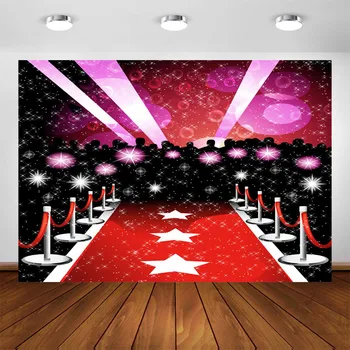 

Red Carpet Theme Photos Backdrop Birthday Party Decorations Background Light Bokeh Photo Backdrops Photography Photoshoot