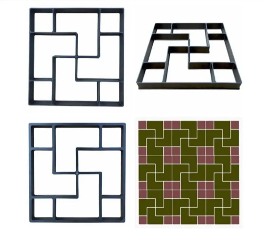Черная Пластиковая форма для мощения своими руками дома сада пола дороги
