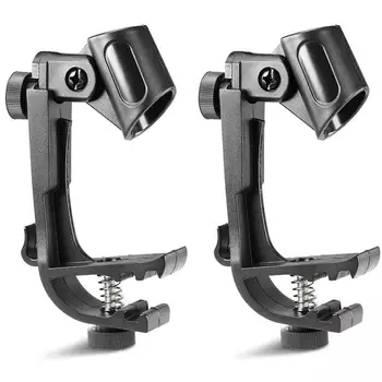 

2 Pcs Adjustable Clip On Drum Rim Shock Mount Microphone Mic Clamp Holder