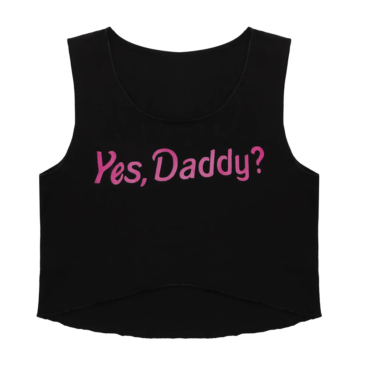 Забавный Yes Daddy хлопковый короткий топ с надписью и круглым вырезом, летний женский сексуальный топ без рукавов, женские топы, уличная одежда, Короткие топы
